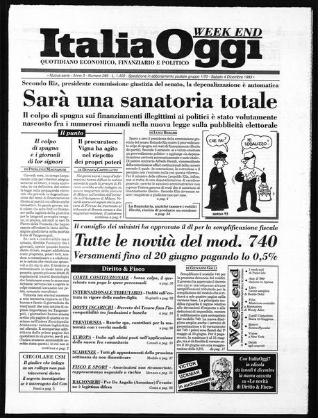 Italia oggi : quotidiano di economia finanza e politica